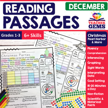 Preview of December Reading Passages - Christmas, Pearl Harbor, etc.