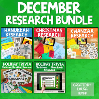 Preview of December Research BUNDLE | Christmas Hanukkah Kwanzaa