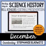 December Science History Bell Ringers | Editable Presentation