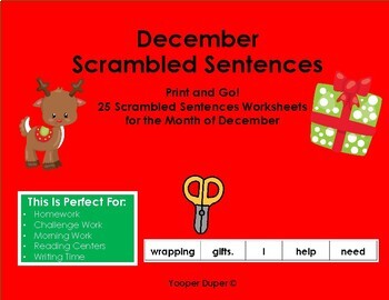Preview of December Scrambled Sentences