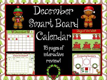 Preview of December Smart Board Calendar