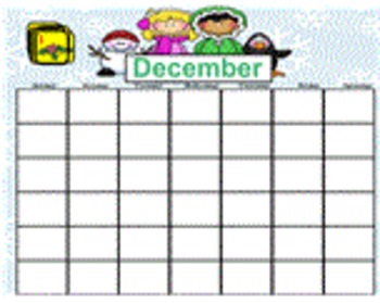 Preview of December Smartboard Calendar
