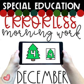 Preview of December Special Education Digital Morning Work-Errorless-Boom Cards™