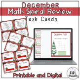 December Spiral Review Math Task Cards with Google Slides