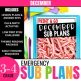 December Sub Plans for 3rd-4th Grade: Ready-to-go lesson p