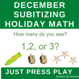 December Subitizing-Holiday Math for PK K 1