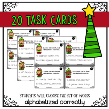 December Task Cards- Alphabetical Order by Perfectly Primary- Amy Gaskins