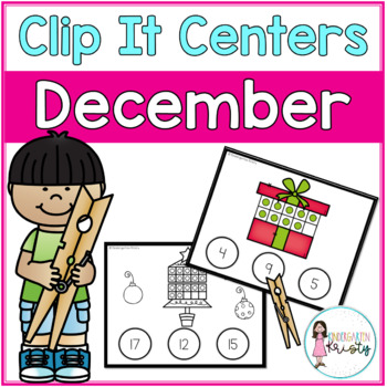 Preview of December Tens Frame Clip It Centers