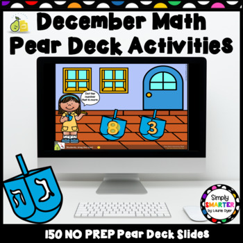 Preview of December Thematic Math Pear Deck Google Slides Add-On Activities