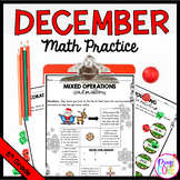 December Themed Math Practice 5th Grade Holiday Christmas 