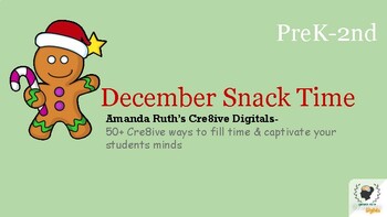 Preview of December Themed Snack Time (Time Filler)