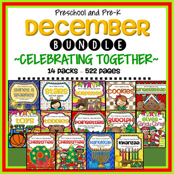 Preview of December Themes Curriculum BUNDLE Activities and Centers for the Month