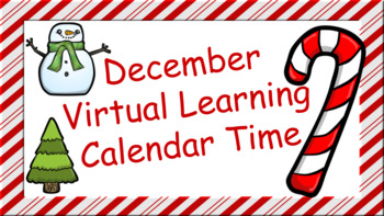 Preview of December Virtual Learning Calendar Time!-Editable