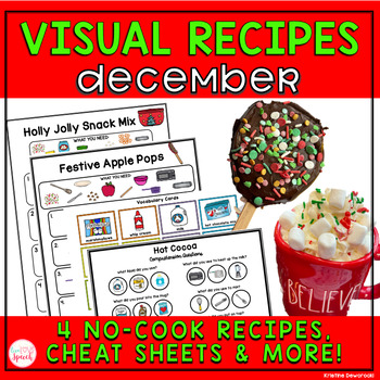 Preview of December Visual Recipes | Cheat Sheets | Speech Therapy | Life Skills