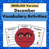 December Vocabulary Activities for Centers, ENGLISH VERSION