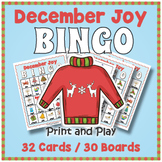 December Vocabulary BINGO & Memory Matching Card Game Activity