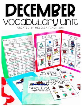 Preview of December Vocabulary Unit-  for Student's with Special Needs