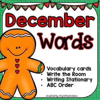 Preview of December Words - Vocabulary Cards