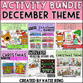 December Winter Activity Bundle - Math, Literacy, Writing,