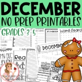 December Winter Holiday NO PREP Activities Packet 3rd-5th Grades