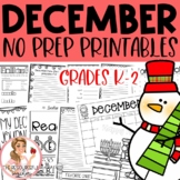 December Winter Holiday NO PREP Activities Packet K-2nd Grades