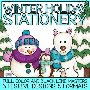 Printable Vintage Winter Stationery