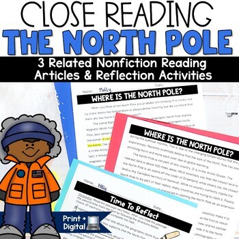 Preview of Winter Reading Comprehension Activities Close Read 3rd 4th Grade