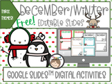 December & Winter Themed Editable Google Slide Templates