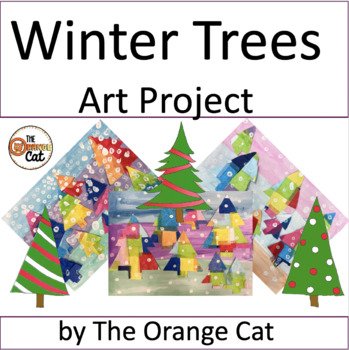 Preview of December Winter Trees Art Project