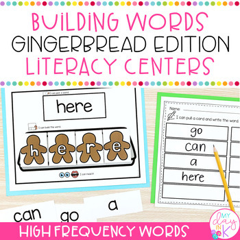 Preview of December Word Building | Gingerbread Building Words | Word Work Spell & Write