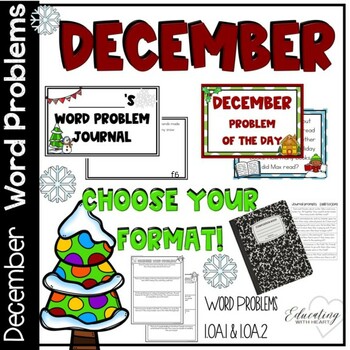 December Word Problems by Educating With Heart | TPT