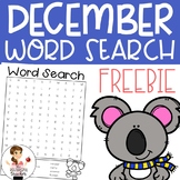 December Word Search Activity FREEBIE