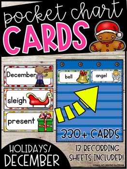 Preview of December Word Wall Words - Holidays Around the World, Gingerbread Cards