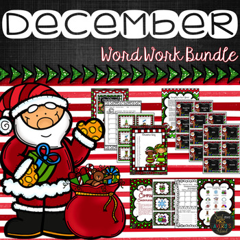 Preview of Christmas Activities and December Word Work Activity Bundle