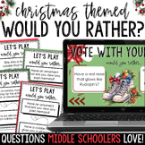 December Would You Rather Questions - Middle School Icebre