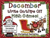 December Write On Wipe Off Math Games Common Core Correlated