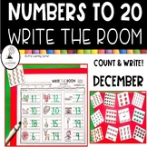 December Write the Room Numbers to 20 Christmas math center