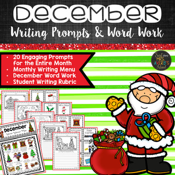 Preview of December Writing Prompts and Word Work Activities