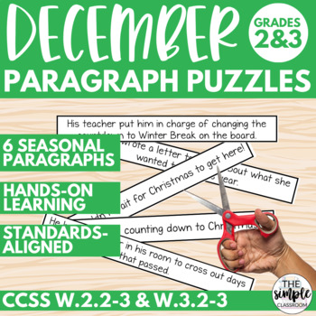 Preview of December Writing Center | Paragraph Writing Lesson | 2nd Grade 3rd Grade