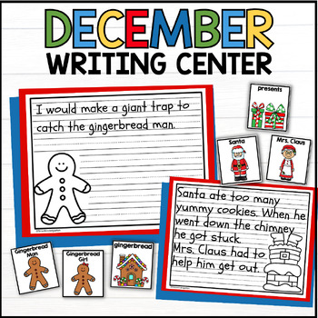 Preview of December Writing Center for Kindergarten and First Grade