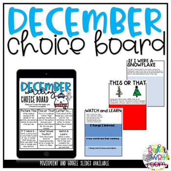 Preview of December Writing Choice Board (Christmas)