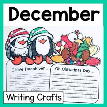 Preview of December Writing Crafts | December Writing Prompts Christmas Craft Winter Craft