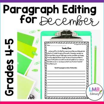 Preview of December Writing: Daily Paragraph Editing Worksheets