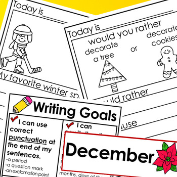 December writing prompts, Daily writing journal, 1st grade, 2nd grade ...