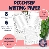 December Writing Paper | December Writing Paper with drawi
