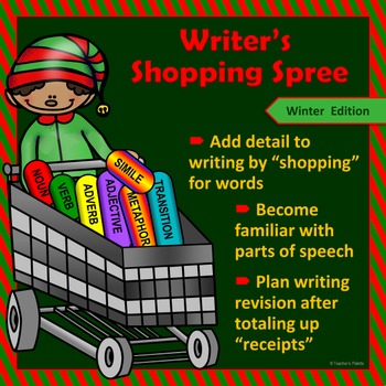Preview of December Writing & Parts of Speech Center Activity: Writer’s Shopping Spree