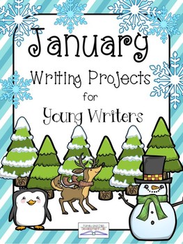 Preview of January Winter Writing Projects for Young Writers