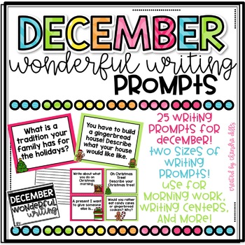 December Writing Prompts by Teaching with Crayons and Curls | TPT