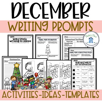 December Writing Prompts Planners and Ideas by Paula's Place Teaching ...