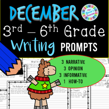 Preview of December Writing Prompts - 3rd grade, 4th grade, 5th grade, 6th grade
